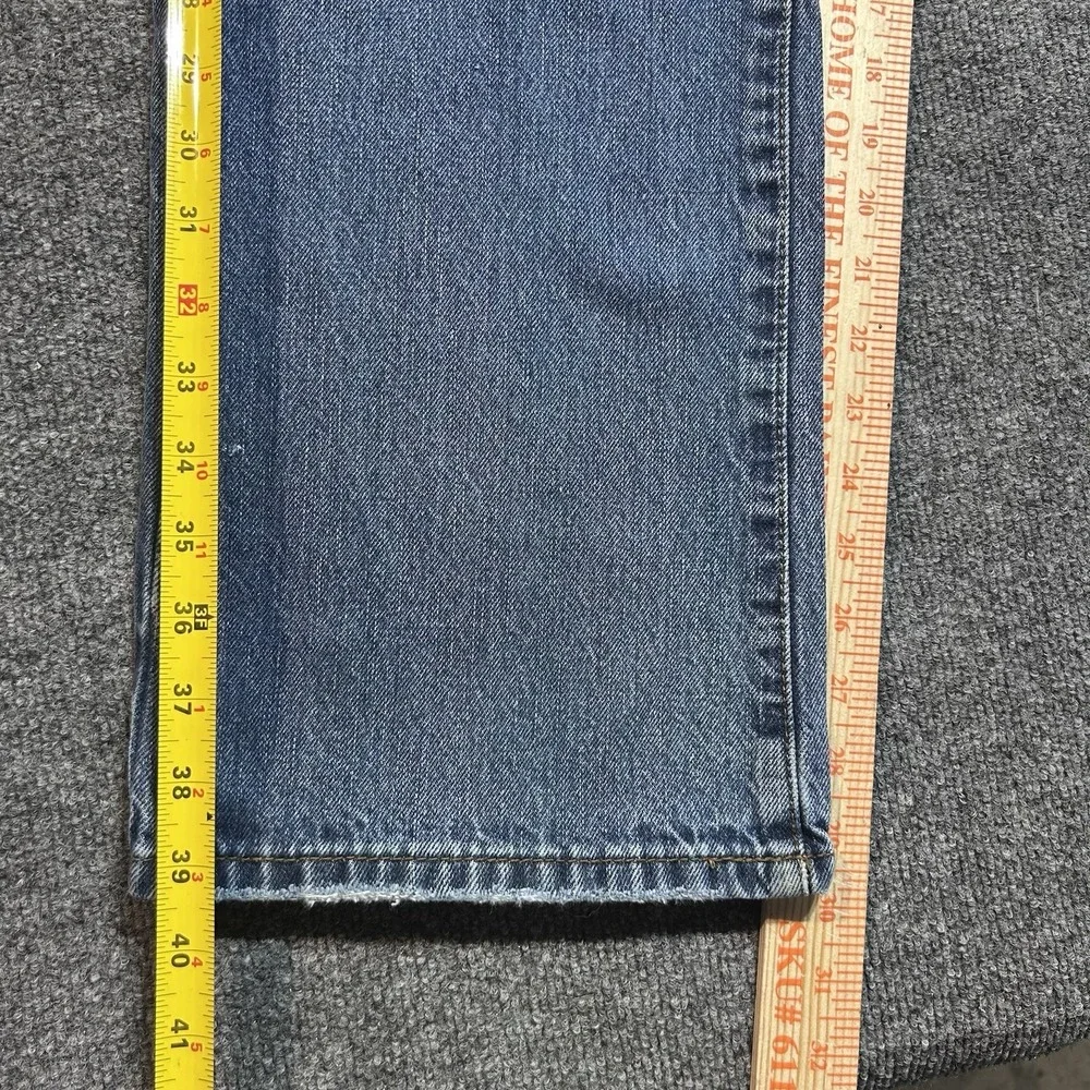 Aeropostale Benton Bootcut Jeans Mens 32x32 Blue Distressed Wide Leg Cotton - Picture 8 of 14